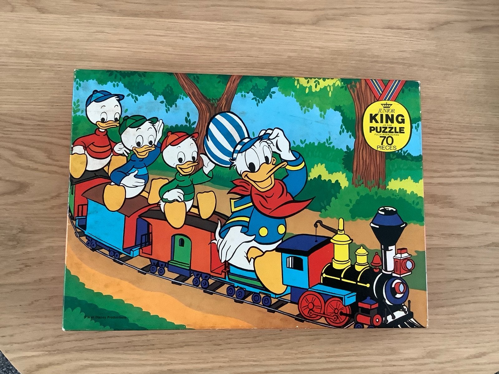 Vintage Donald Duck King Puzzle 70 stukjes, Ophalen of Verzenden, Meer dan 50 stukjes, Gebruikt, 4 tot 6 jaar
