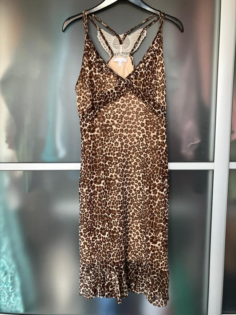 Kookai Brown Floral Summer Dress in Stretch Fabric, Maat 38/40 (M), Bruin, Verzenden, Zo goed als nieuw