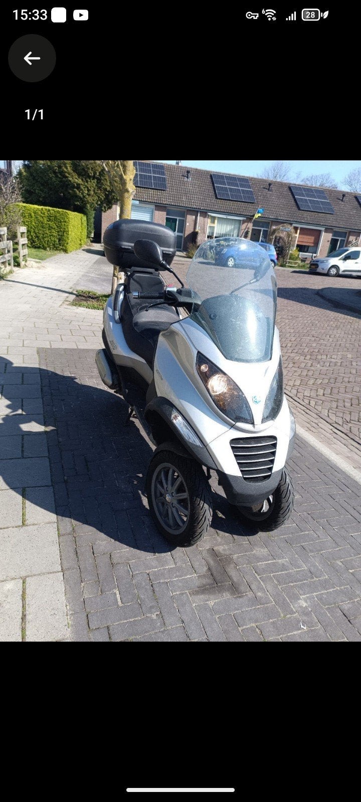 piaggio mp3 A1 motorrijbewijs, Fietsen en Brommers, Scooters | Piaggio, Ophalen of Verzenden, Zo goed als nieuw, Elektrisch, Overige modellen
