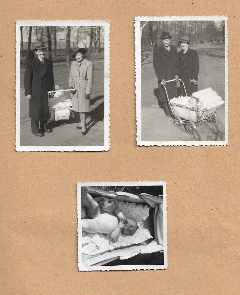 3 x oude foto   oude kinderwagen  met kind, Gebruikt, Foto, Ophalen of Verzenden, 1940 tot 1960