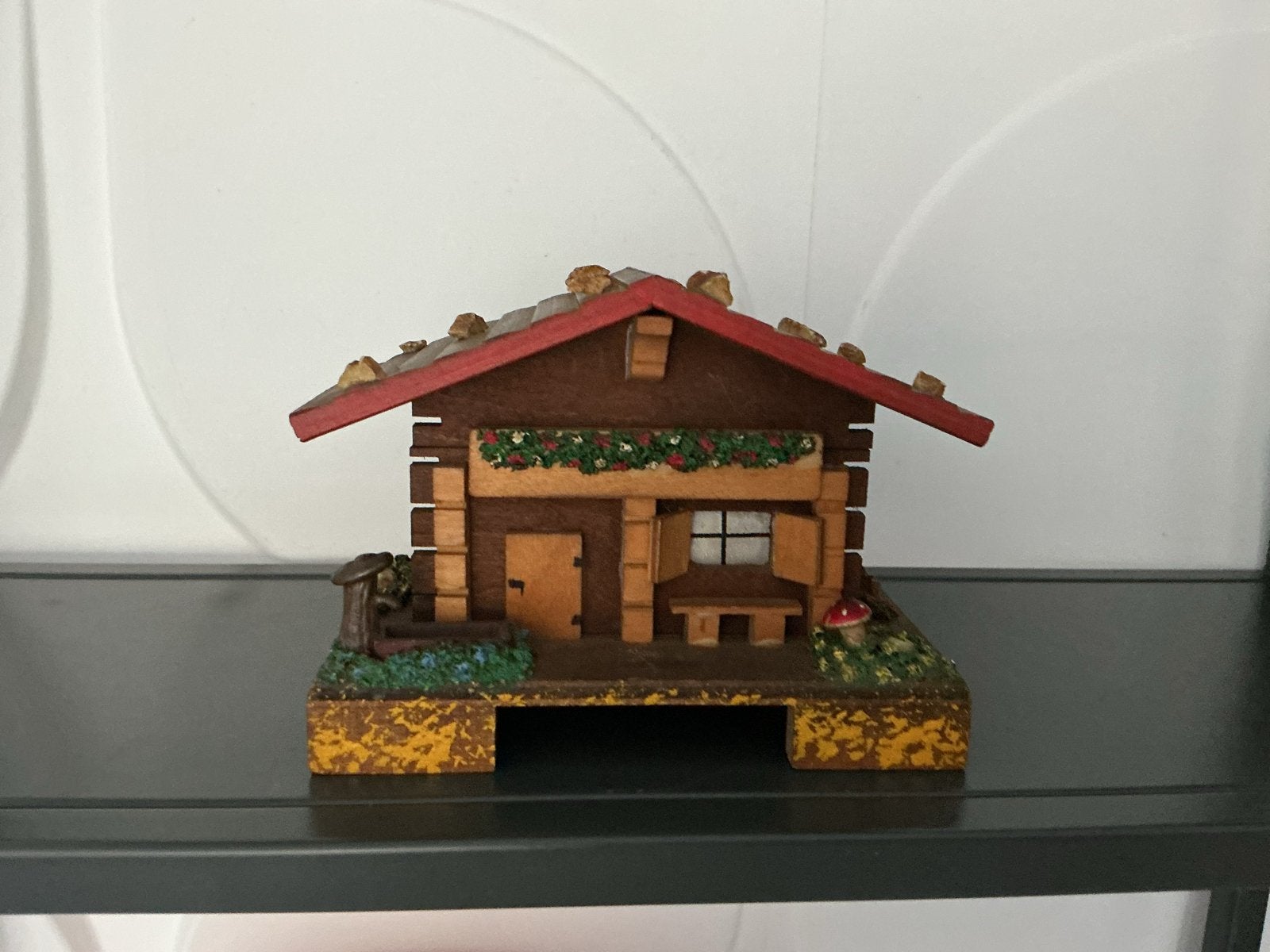 Vintage Houten Muziekdoosje Chalet Stijl, Ophalen of Verzenden