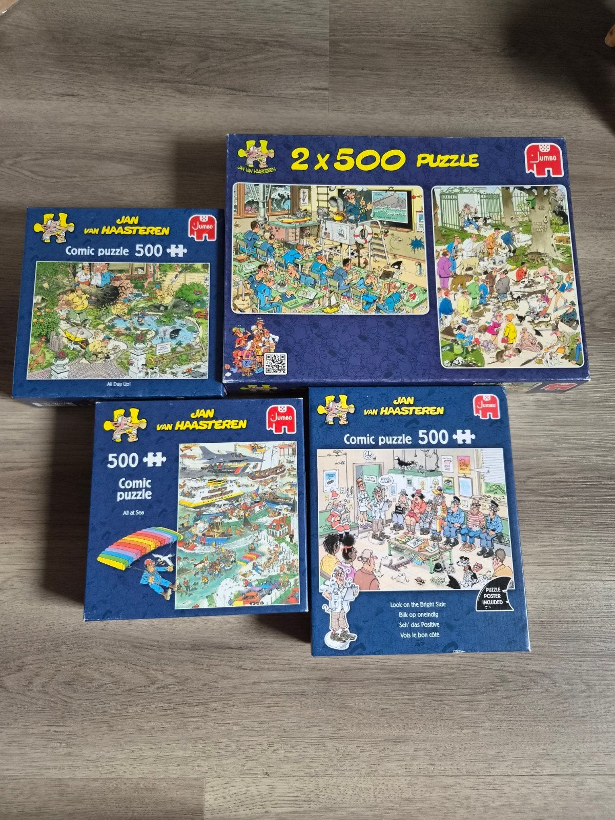 Jan van haasteren 5 x 500 stukjes, Ophalen of Verzenden, 500 t/m 1500 stukjes, Zo goed als nieuw