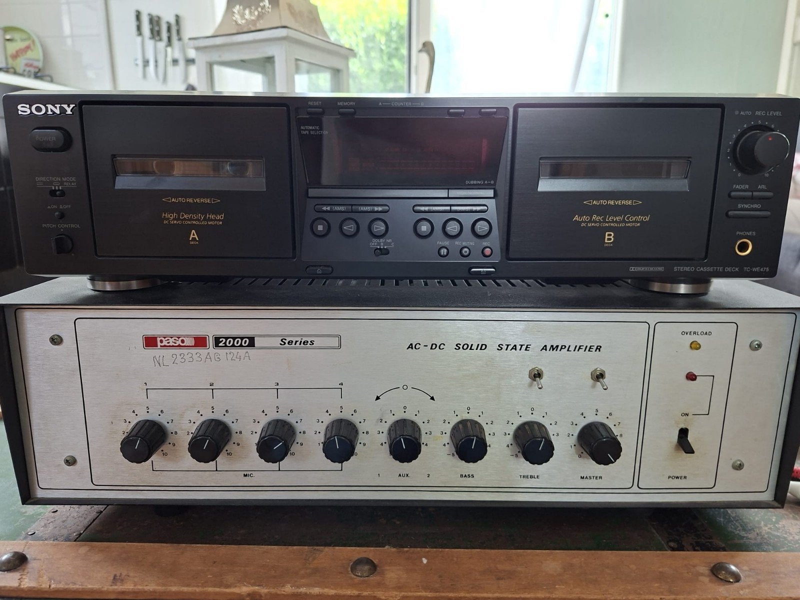Versterker en dubbele cassettedeck, Ophalen, Dubbel, Sony, Auto-reverse