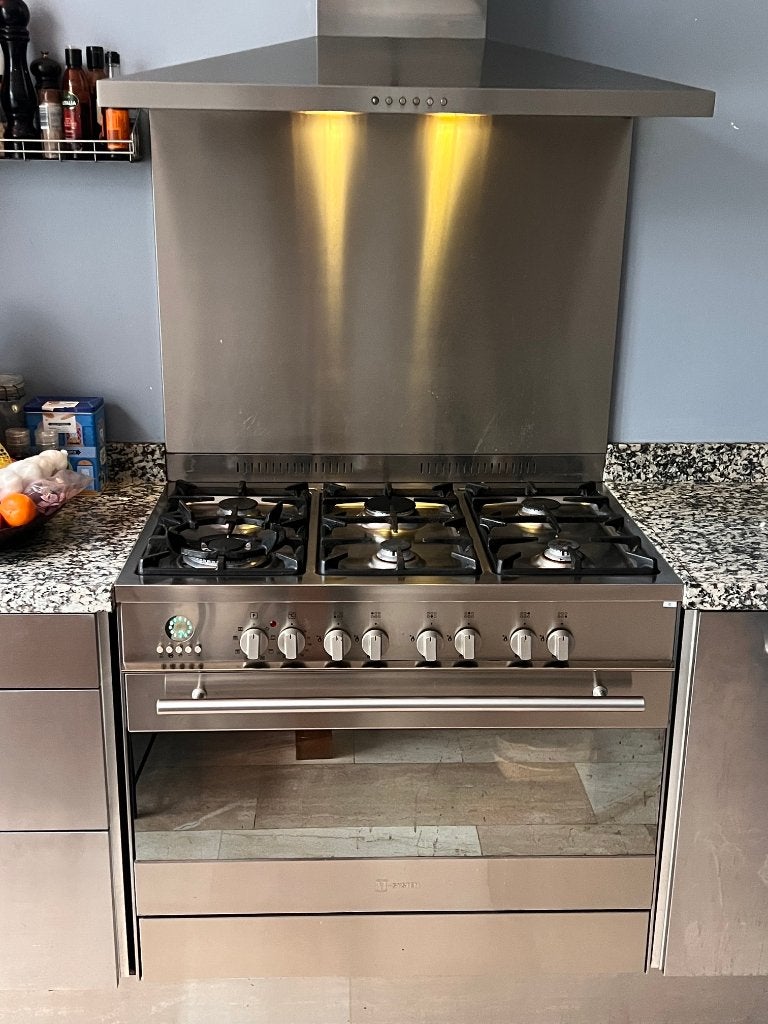 6 pits gasfornuis met oven, Ophalen, Gebruikt, 60 cm of meer, Gas