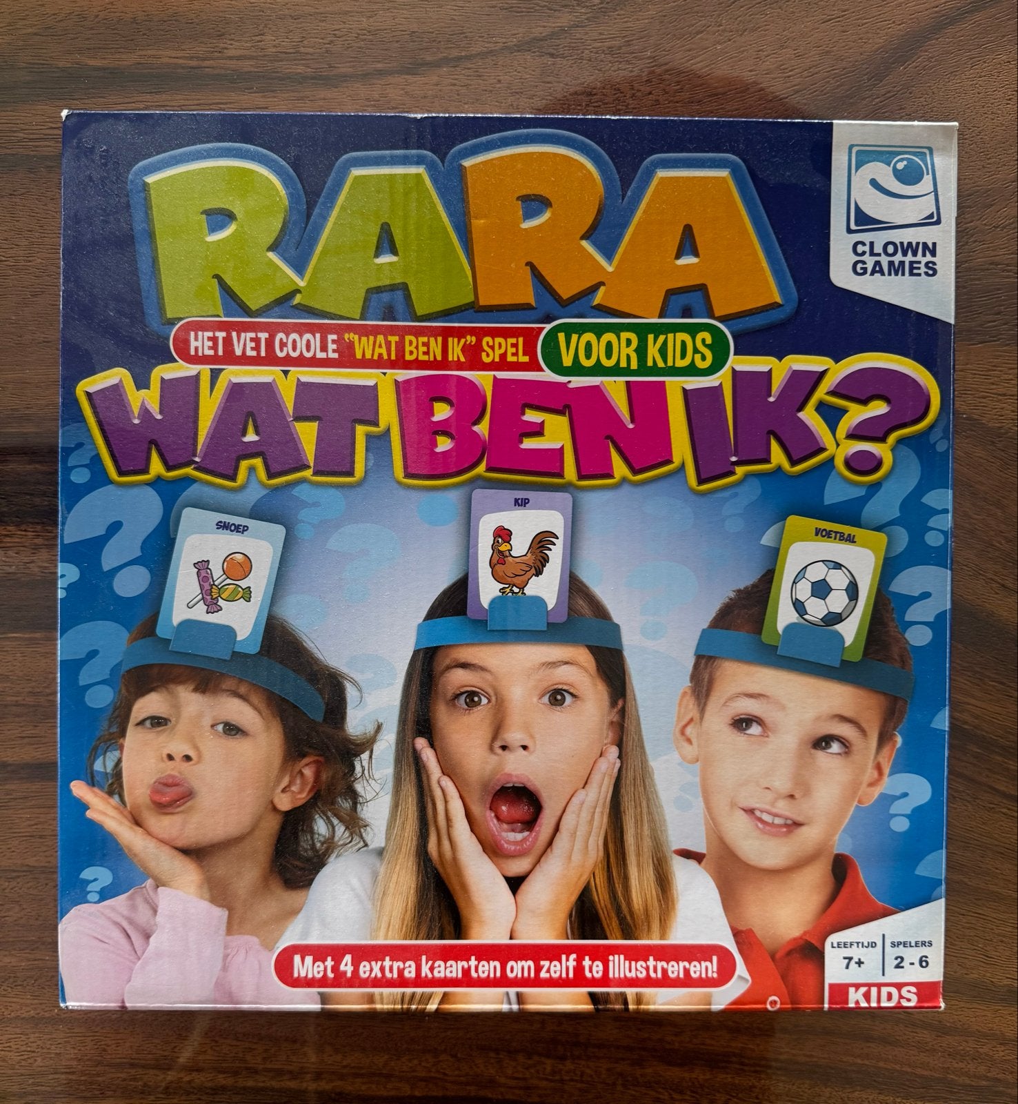 Rara Wat Ben Ik? spel van Clown Games, Drie of vier spelers, Ophalen, Zo goed als nieuw