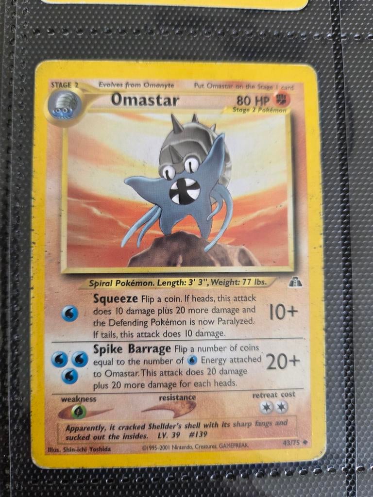 Pokémon Kaart: Omastar (43/75) - Neo Discovery, Ophalen of Verzenden, Gebruikt, Losse kaart
