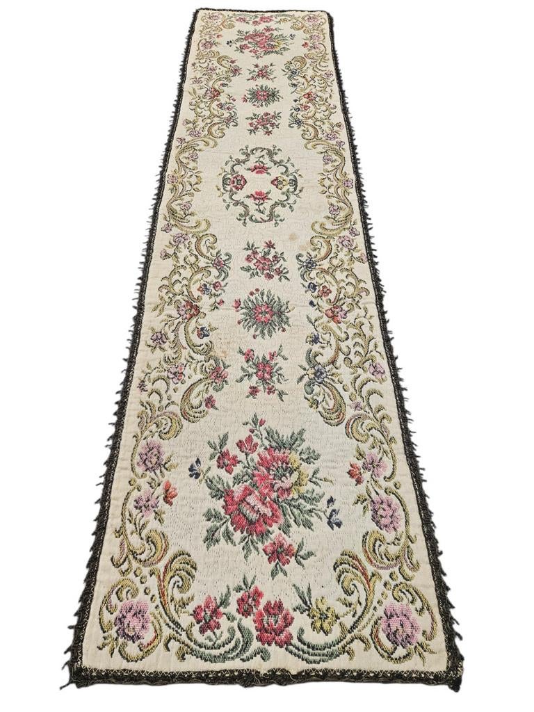 Vintage Retro bloemen tafelkleed loper floral 30x123cm, Ophalen of Verzenden