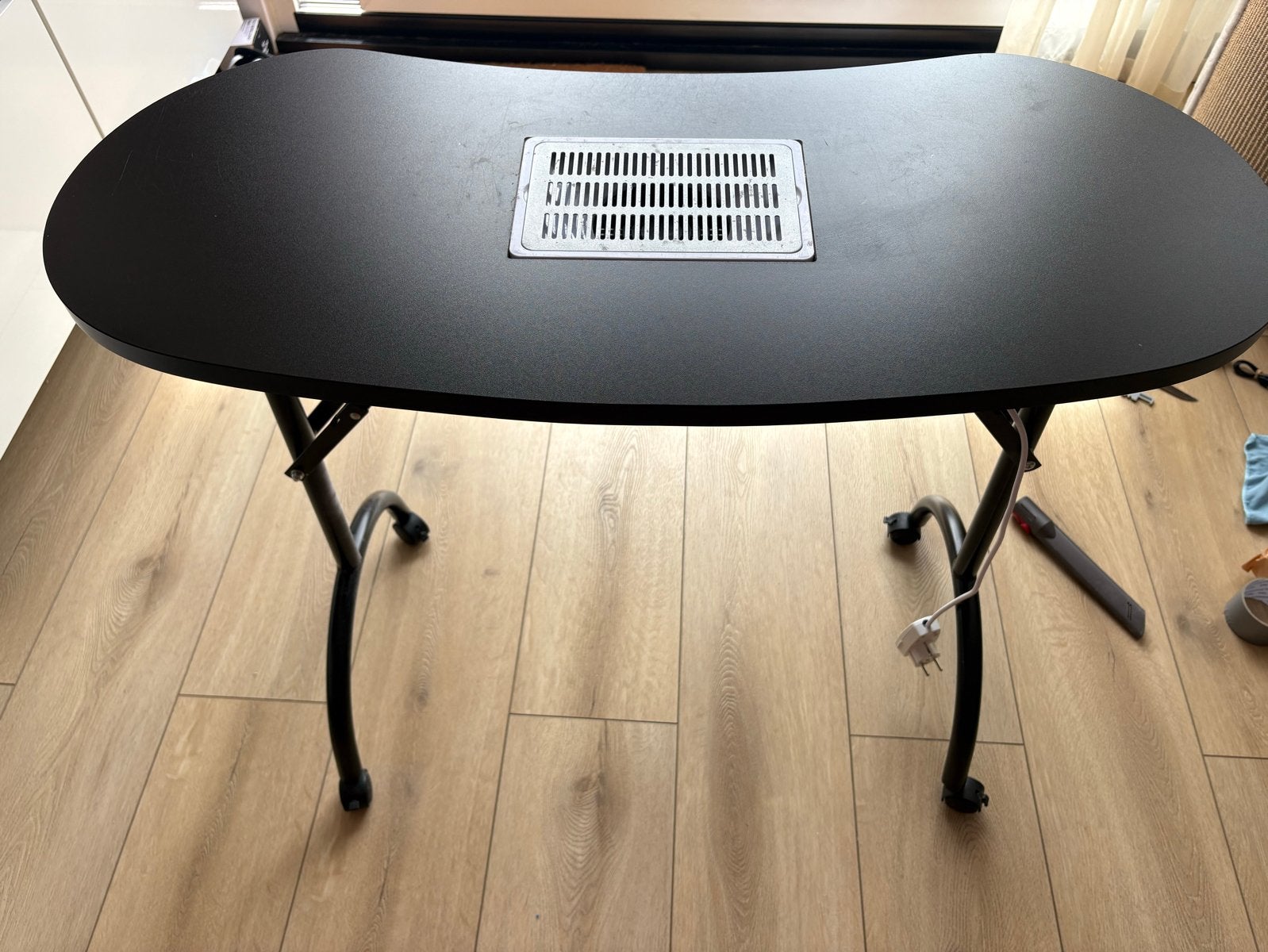 Opvouwbare nageltafel met afzuiging, Huis en Inrichting, Gebruikt, 100 tot 150 cm, Ophalen of Verzenden, Minder dan 100 cm