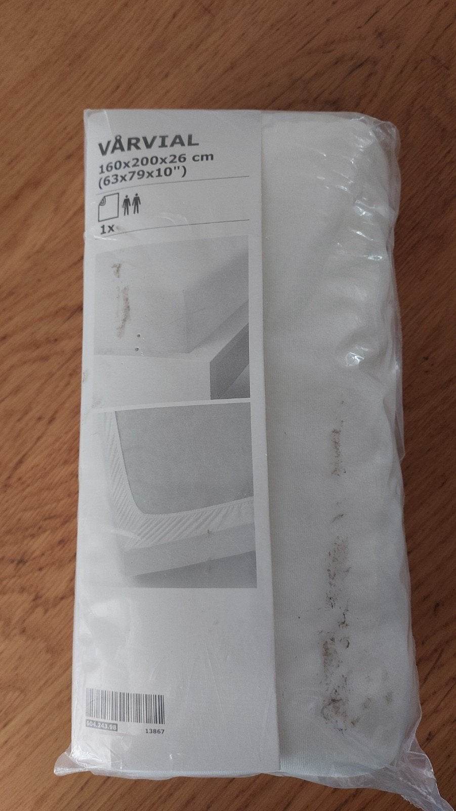 IKEA VÅRVIAL Hoeslaken 160x200x26 cm Wit, Huis en Inrichting, Slaapkamer | Beddengoed, Ophalen of Verzenden