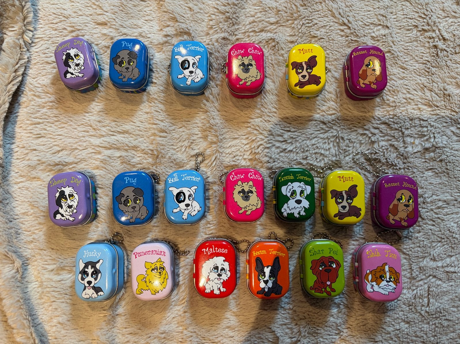 Puppy Palz Mini Tin Keychains-Vintage verzamelset – 22 stuks, Verzamelen, Ophalen of Verzenden, Zo goed als nieuw