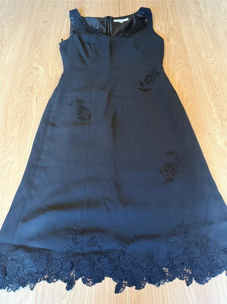 Vintage Zwarte Geborduurde Jurk - Maat 40 [EU], Maat 38/40 (M), Zwart, Ophalen of Verzenden, Zo goed als nieuw