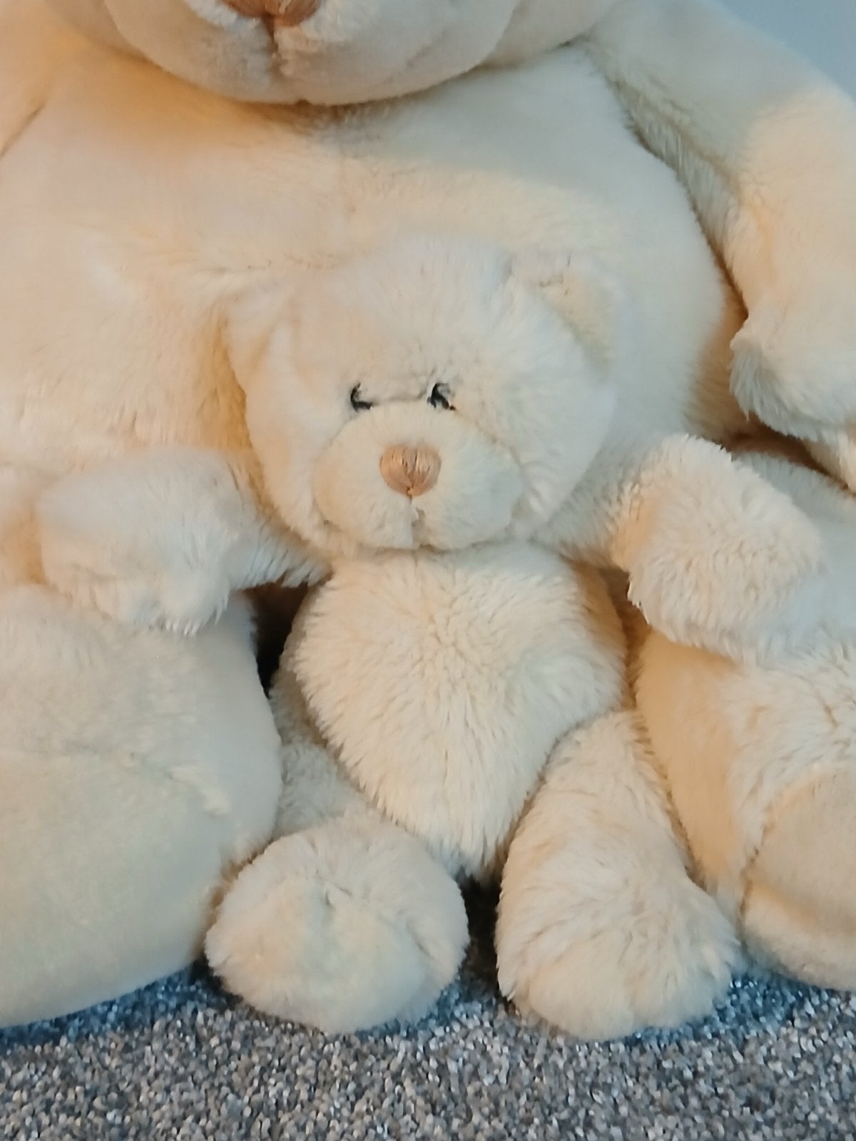 Grote en kleine crème teddyberen knuffels, Ophalen, Beer, Zo goed als nieuw, Middelgroot (20 tot 80 cm)