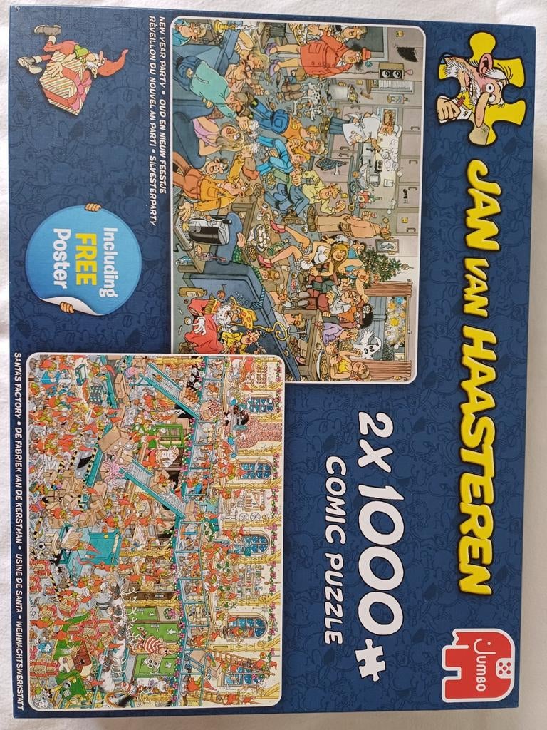 3 Jan van Haasteren combi 2x 1000 stukjes, Ophalen of Verzenden, 500 t/m 1500 stukjes, Zo goed als nieuw