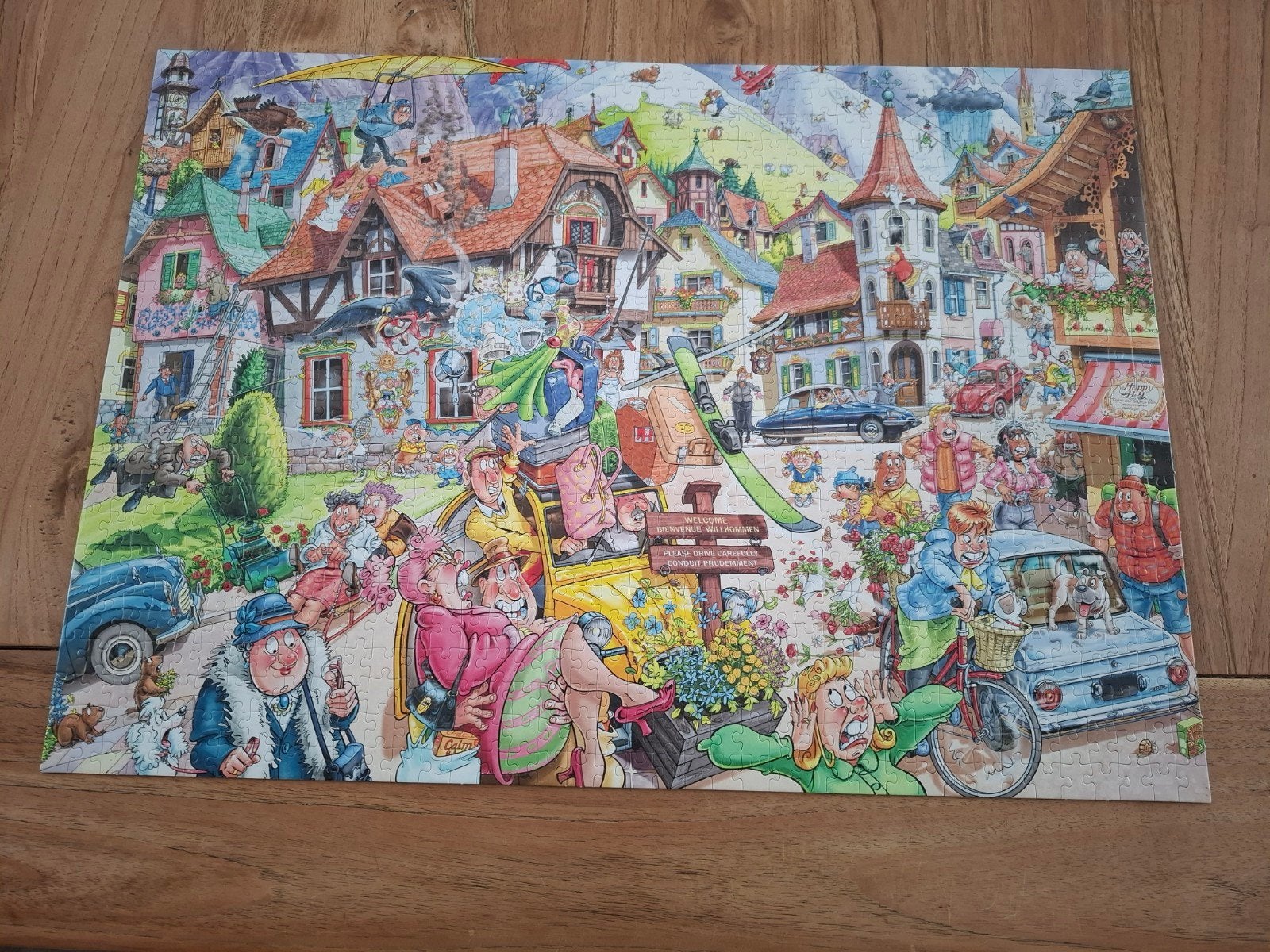 puzzel wasgij mountain mayhem1000 stukjes, Ophalen of Verzenden, 500 t/m 1500 stukjes, Zo goed als nieuw, Legpuzzel
