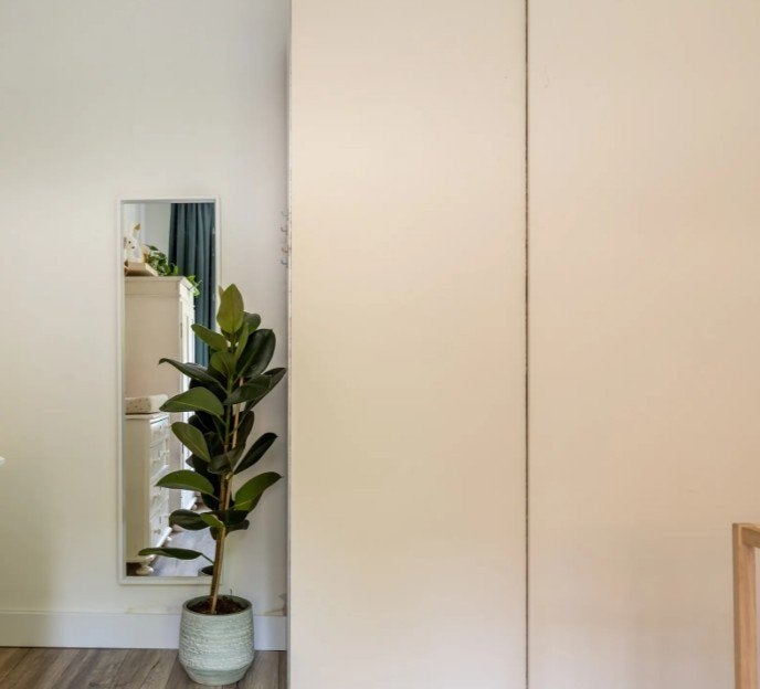 Ikea Pax kast met schuifdeuren beige 150x58x236, Ophalen, Met plank(en), Gebruikt, 200 cm of meer