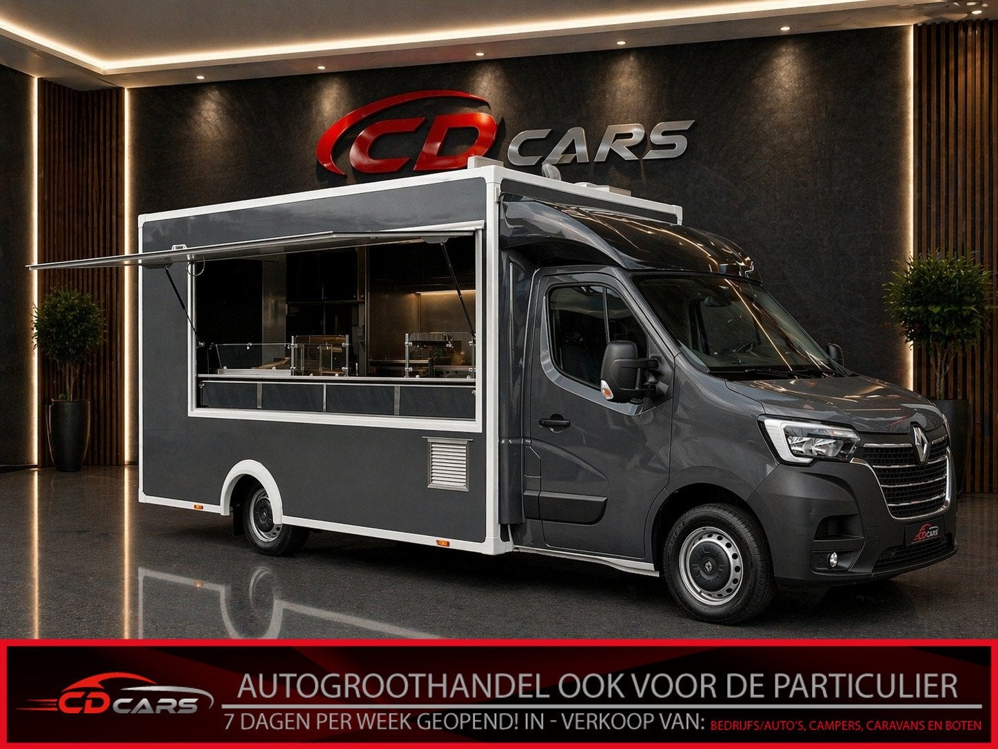 Renault Master Food Truck Clima, Koelkast, Bakplaat, Frituur, Auto's, Stof, Gebruikt, Renault, Metallic lak