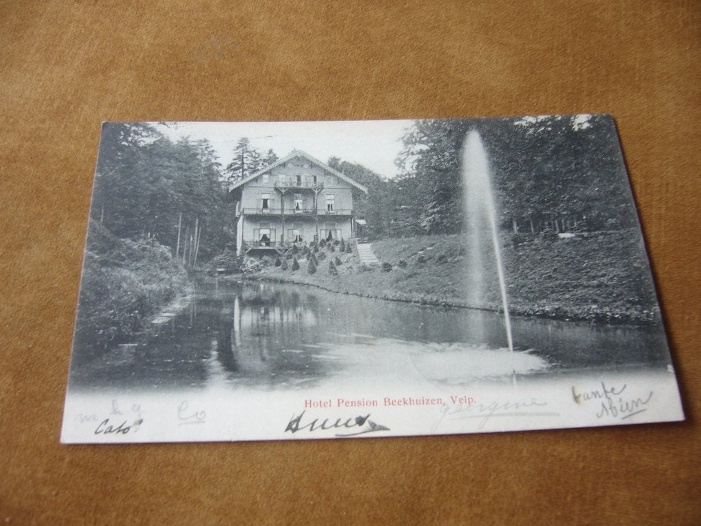 VELP  =  HOTEL  PENSION BEEKHUIZEN  BRIEFKAART, Ophalen of Verzenden, Voor 1920, Gelopen, Gelderland