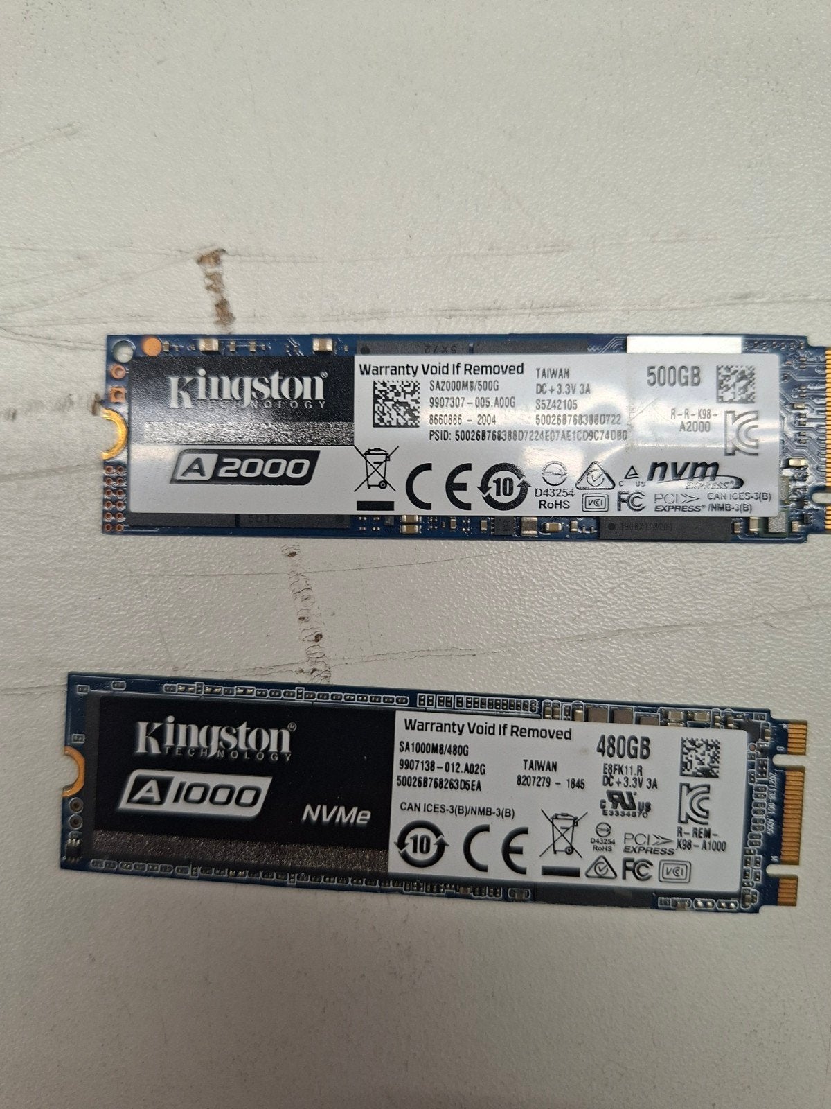 Kingston M.2 NVMe SSD 480GB (Goede SMART), Intern, Gebruikt, Kingston, SSD
