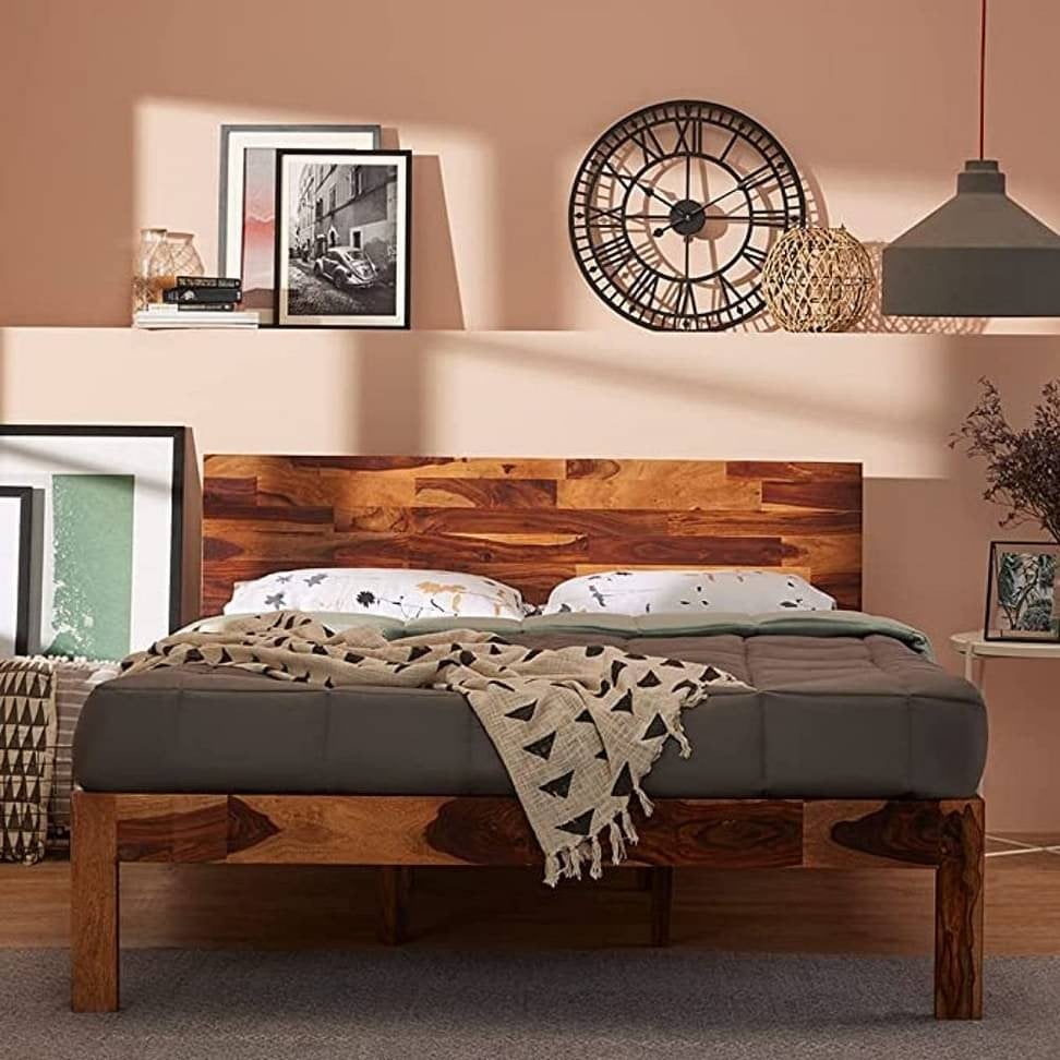 Antique Solid Wood (Indian Rosewood Bed) 160*200 cm, Huis en Inrichting, Ophalen, Gebruikt, Tweepersoons, 200 cm