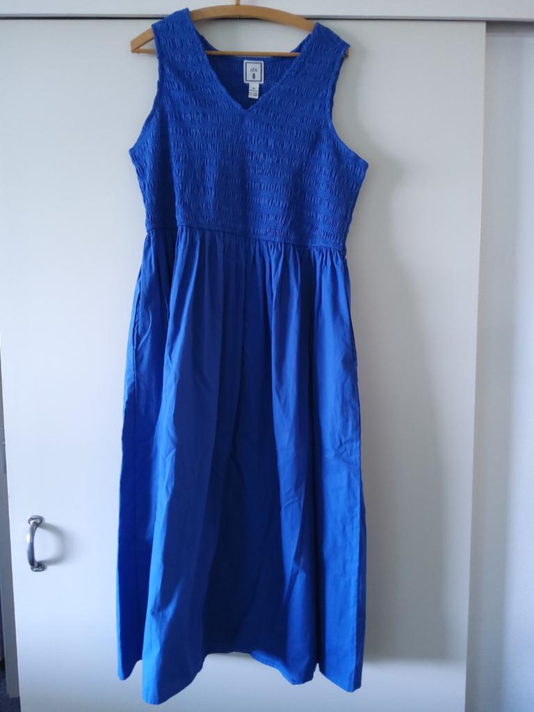 Lange katoenen Jurk koningsblauw 44/46 zgan léa, Kleding | Dames, Jurken, Blauw, Maat 46/48 (XL) of groter, Ophalen of Verzenden
