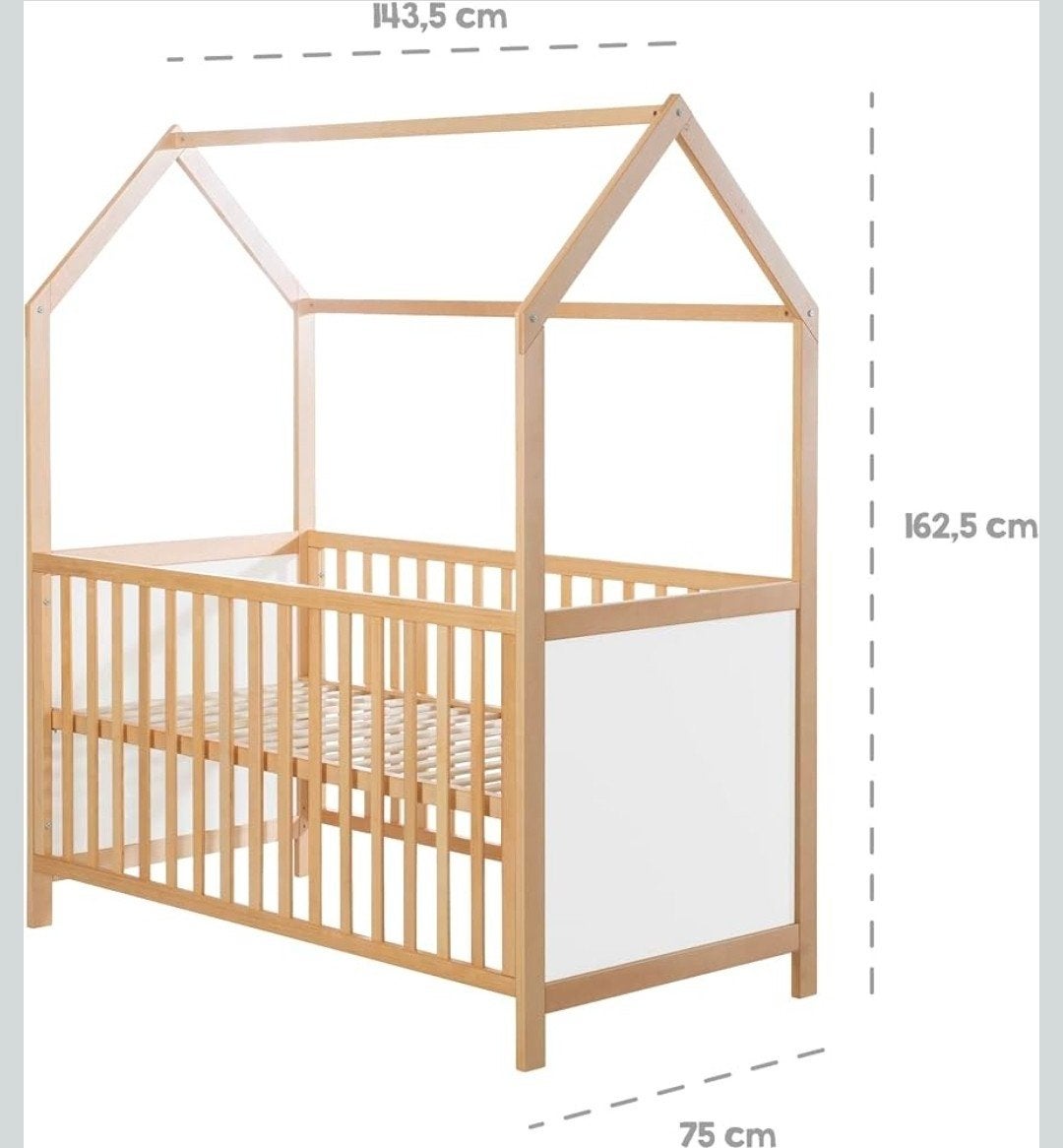 Roba peuterbed huisje 70x140, Ophalen, 70 tot 85 cm, 140 tot 160 cm, Zo goed als nieuw