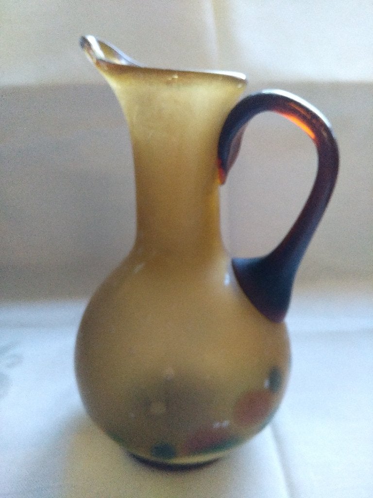 glazen SCHENKKAN 18 cm hoog, 10 cm doorsnee, mond geblazen, Antiek en Kunst, Ophalen of Verzenden