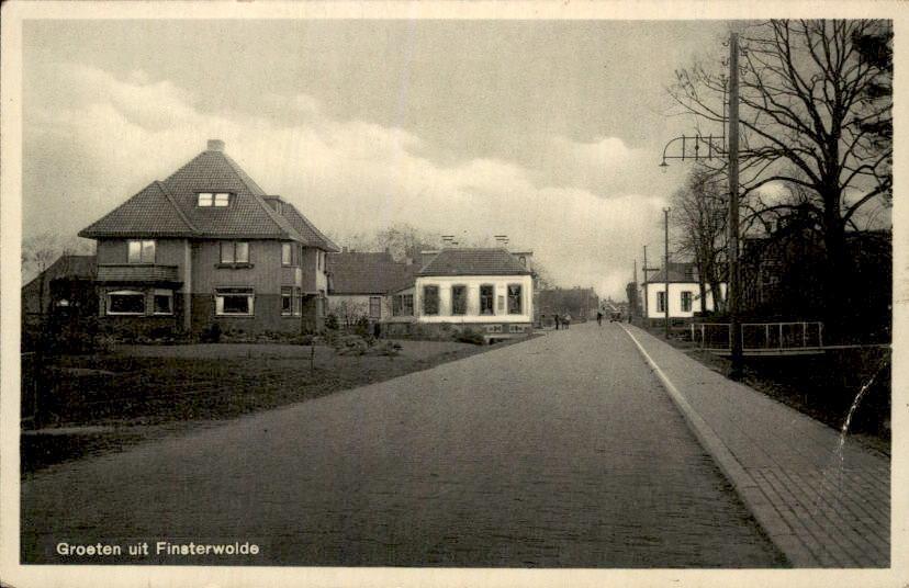 Finsterwolde - Groeten uit, Ophalen of Verzenden, 1920 tot 1940, Gelopen, Groningen