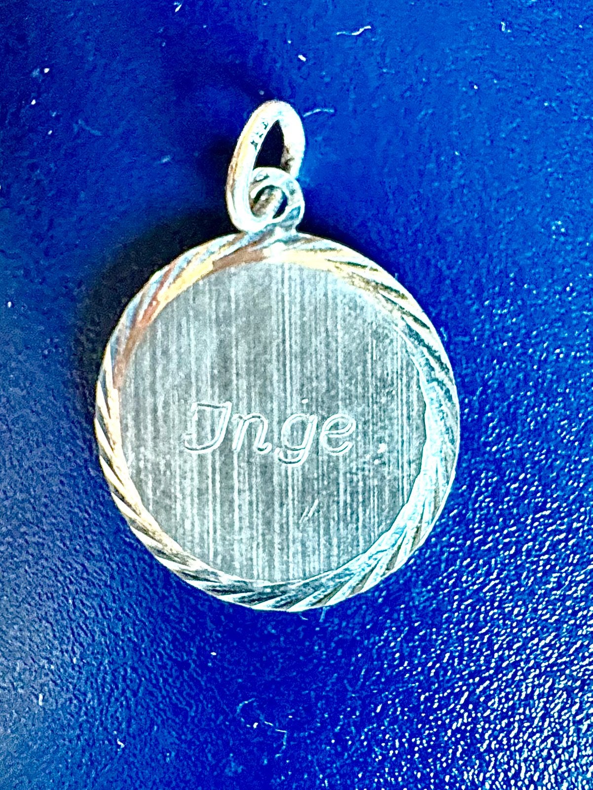 Zilveren kettinghanger met naam Inge, Ophalen of Verzenden, Zo goed als nieuw, Zilver