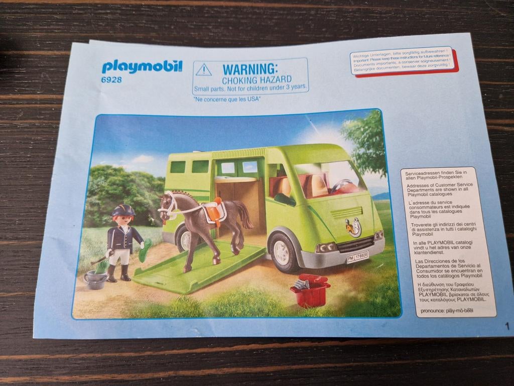 Paarden trailer 6928 Playmobil, Ophalen, Gebruikt