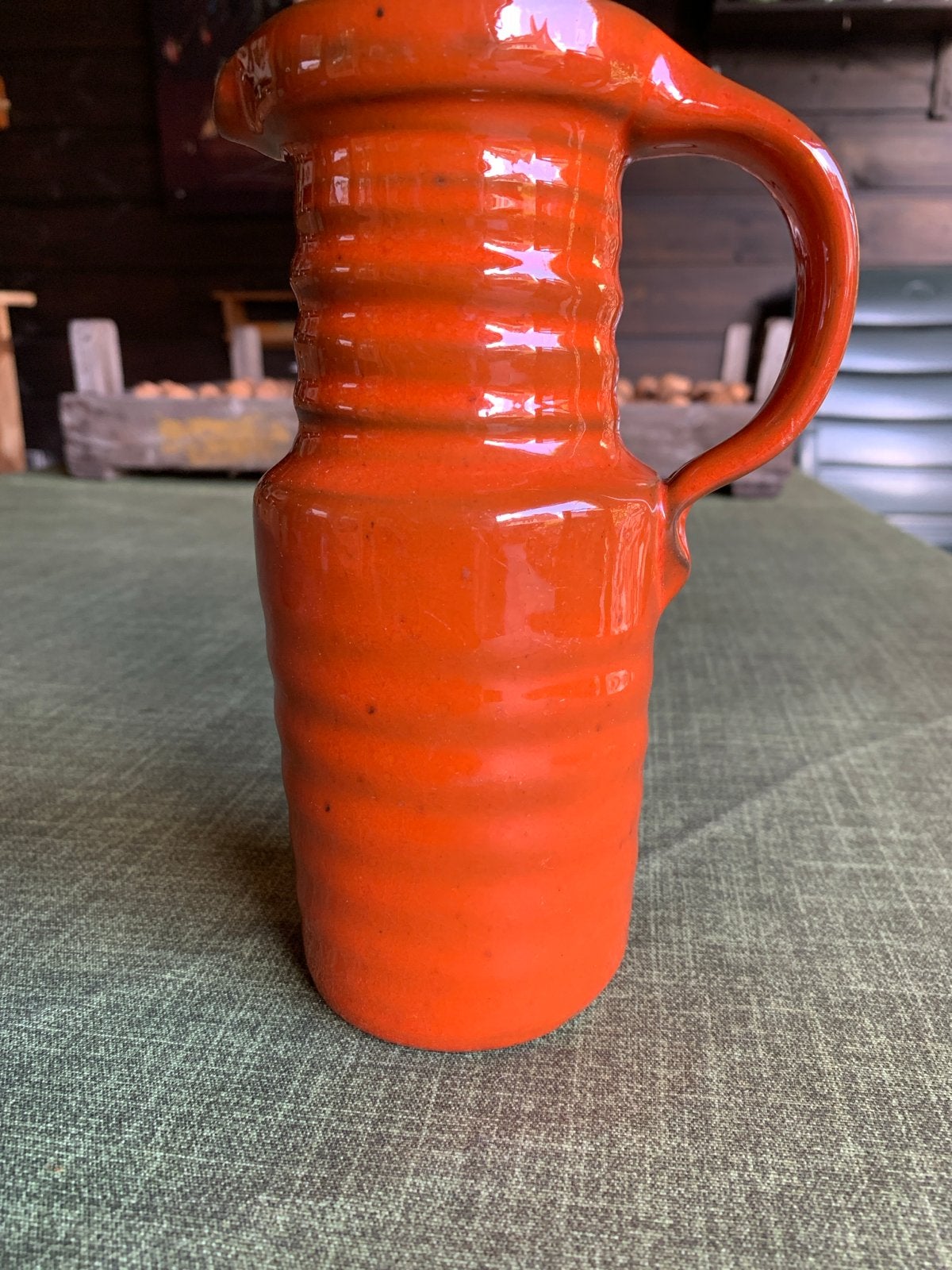 Vintage Ravelli 123 Oranje Keramische Kan, Antiek en Kunst, Ophalen of Verzenden