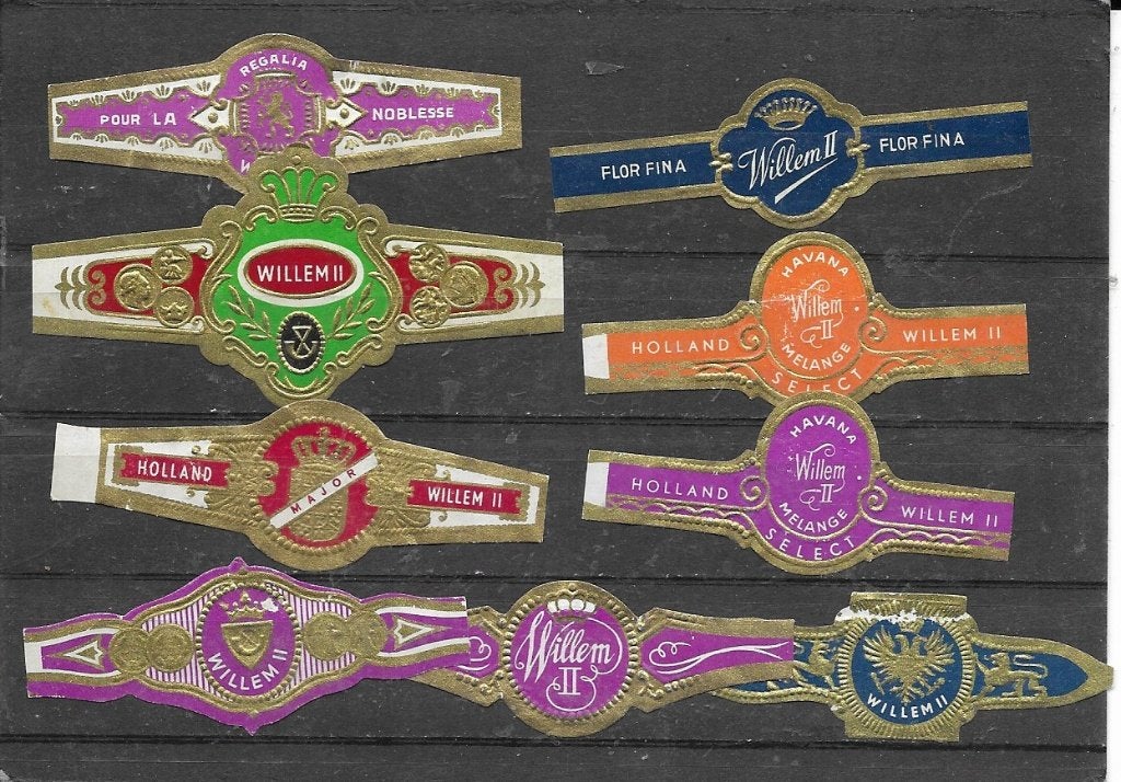 Sigarenbandjes, kavel Willem II, Verzenden, Gebruikt, Sigarenbandjes