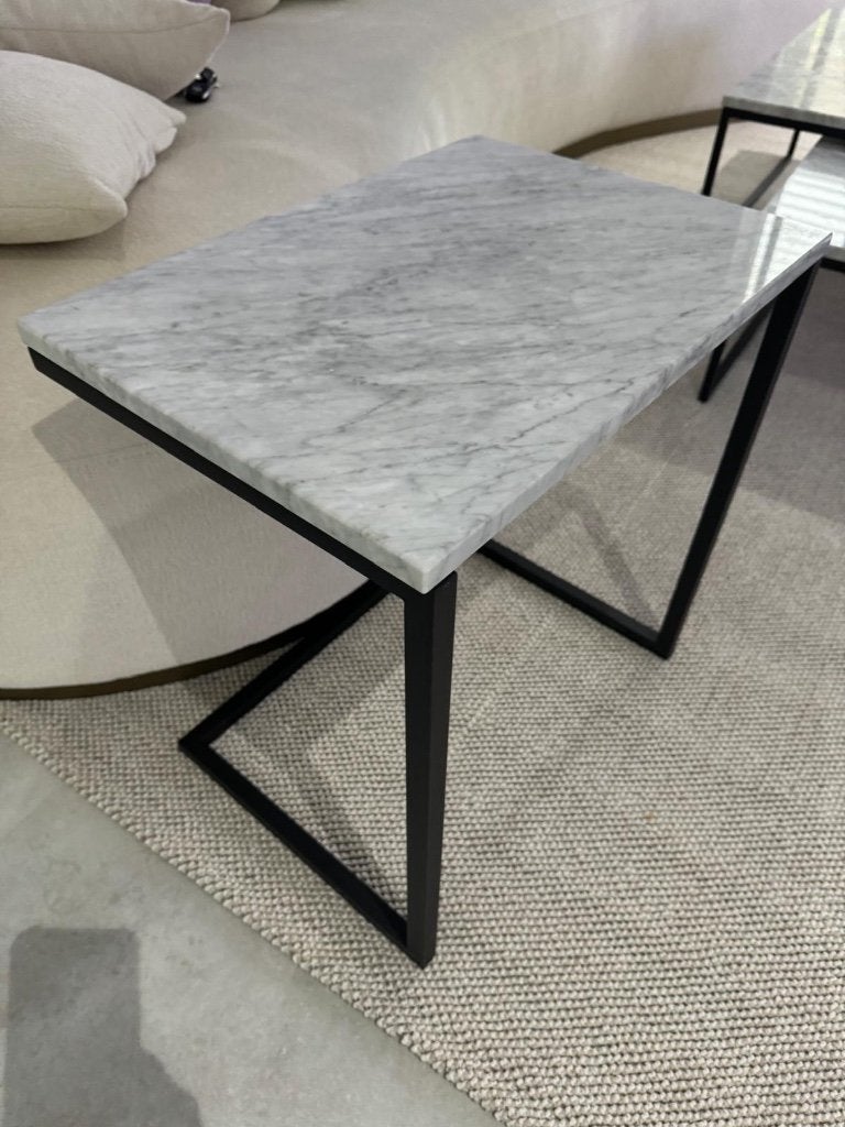 Marmer salon tafel groot plus kleine +side table, Huis en Inrichting, Tafels | Salontafels, Ophalen, Gebruikt, 50 tot 100 cm, Rond