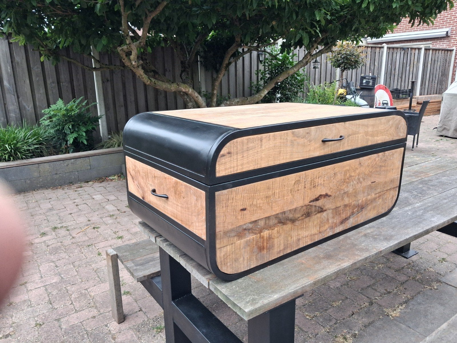 Dekenkist/ salontafel mango., Ophalen, 100 tot 150 cm, Nieuw, 50 tot 100 cm