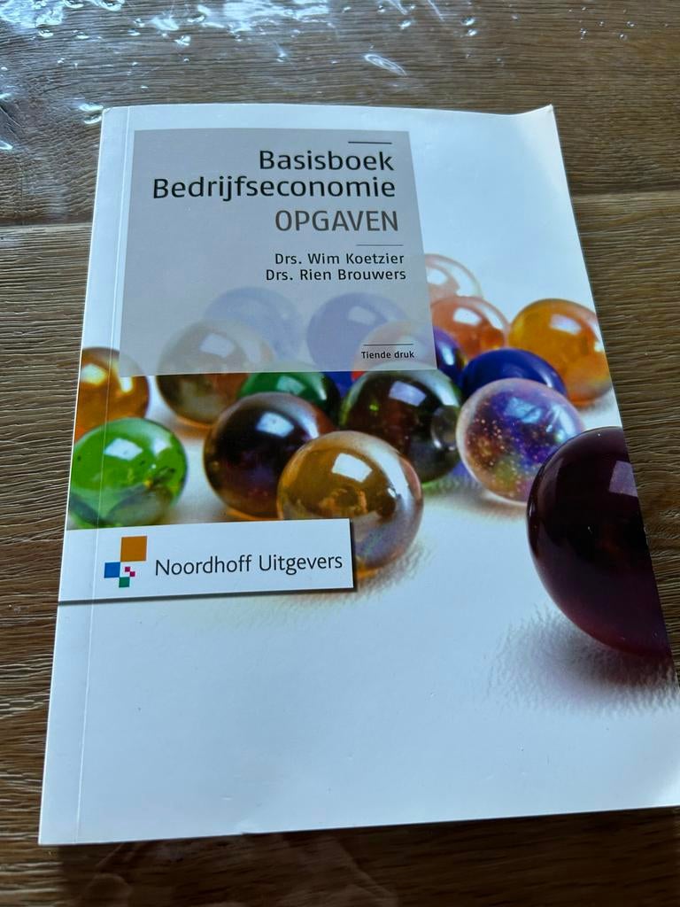 Basisboek Bedrijfseconomie OPGAVEN - Drs. Koetzier & Brouwer, Boeken, Studieboeken en Cursussen, Ophalen of Verzenden, Gamma, Zo goed als nieuw