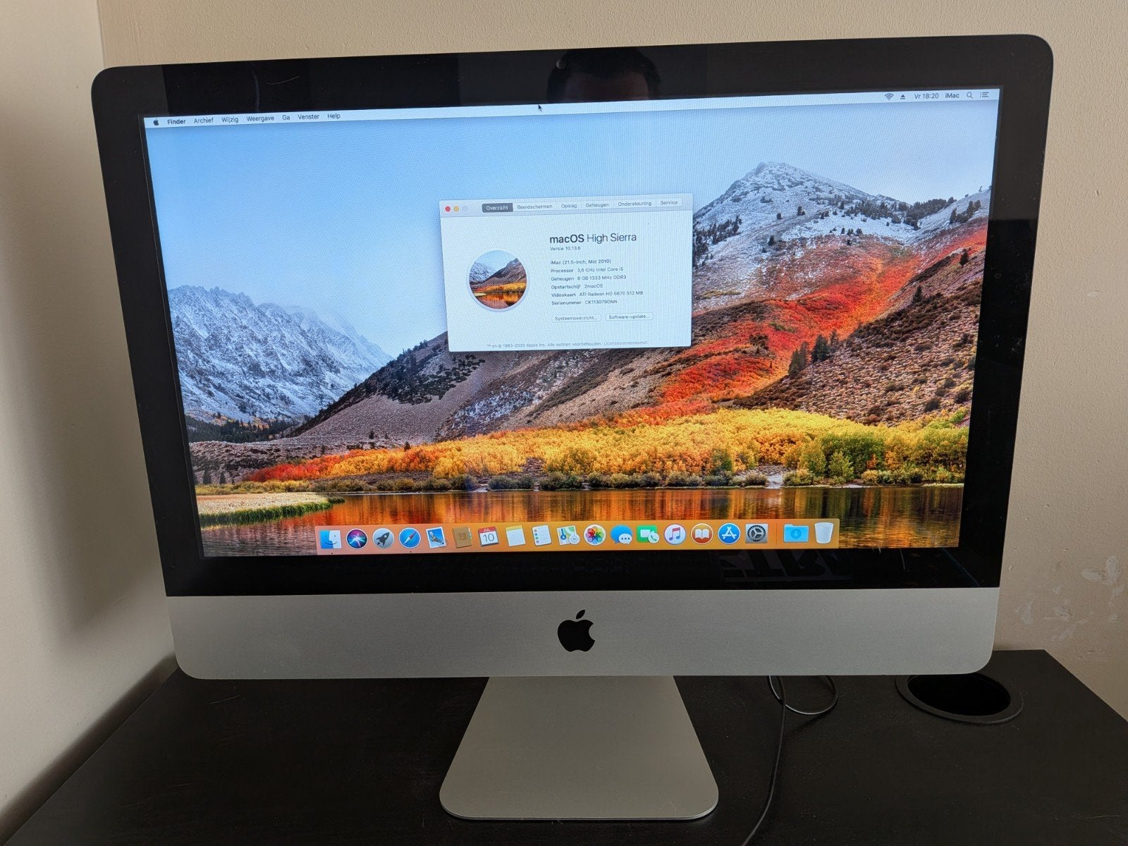 iMac (21.5-inch, Mid 2010) met macOS High Sierra, Computers en Software, Apple Desktops, Gebruikt, iMac, 2 tot 3 Ghz, 8 GB, Ophalen