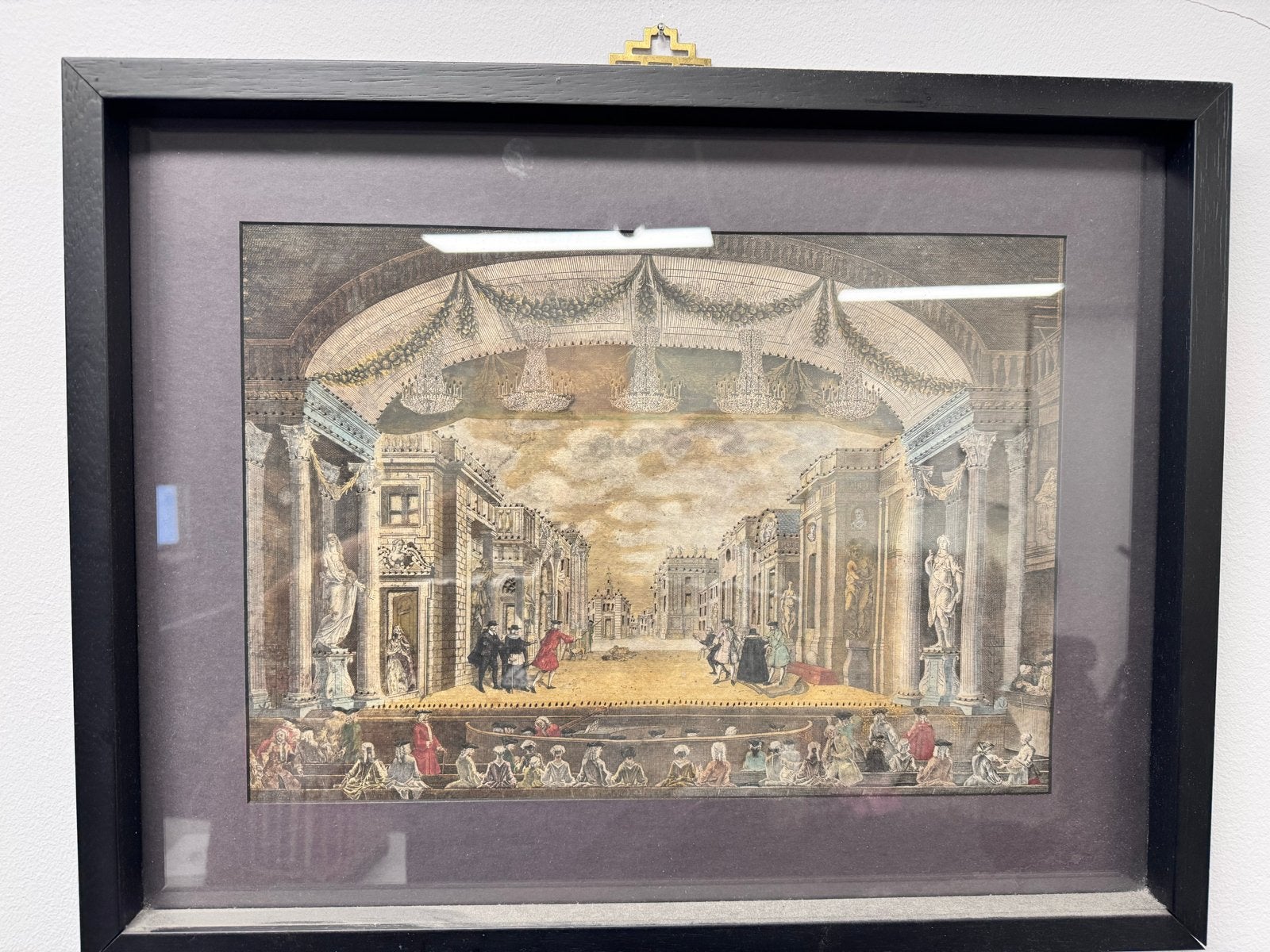 18e Eeuwse Geperforeerde Optica Print Theaterscene, Antiek en Kunst, Overige technieken, Architectuur, Ophalen of Verzenden, Origineel