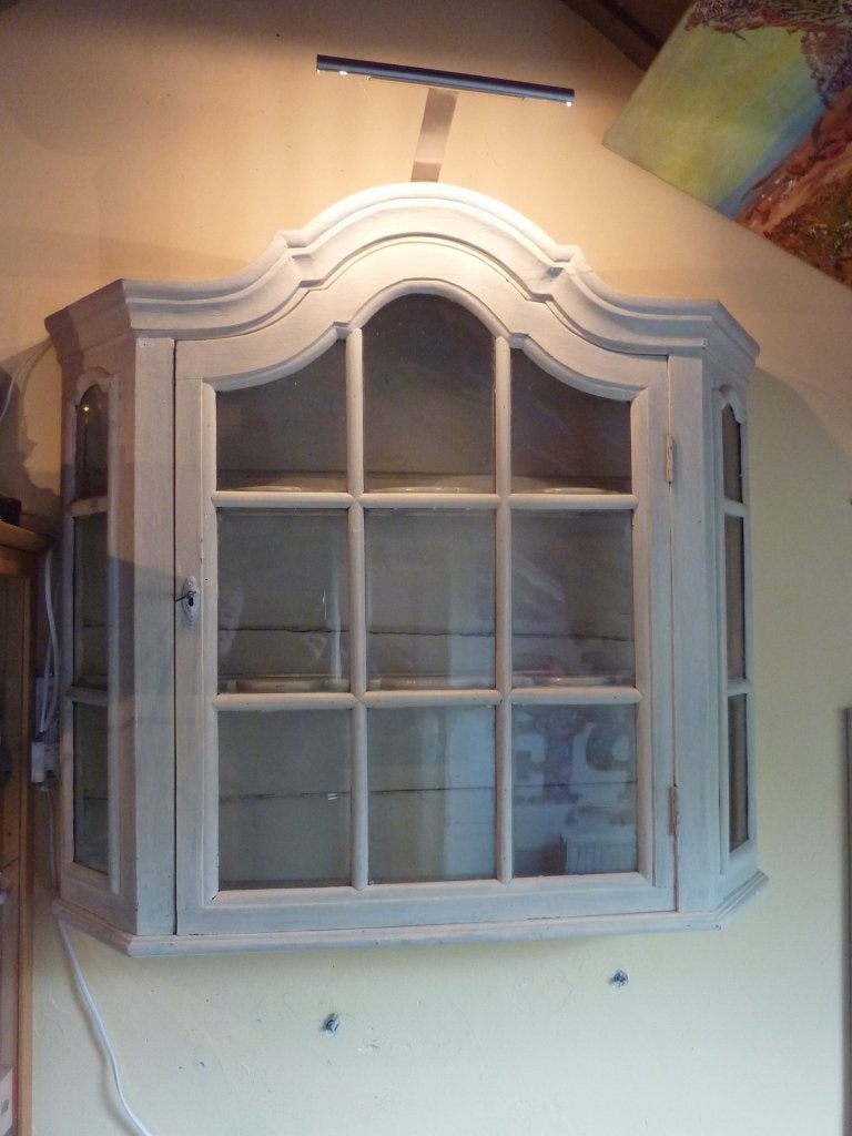 Antieke hang vitrine., Ophalen, Gebruikt