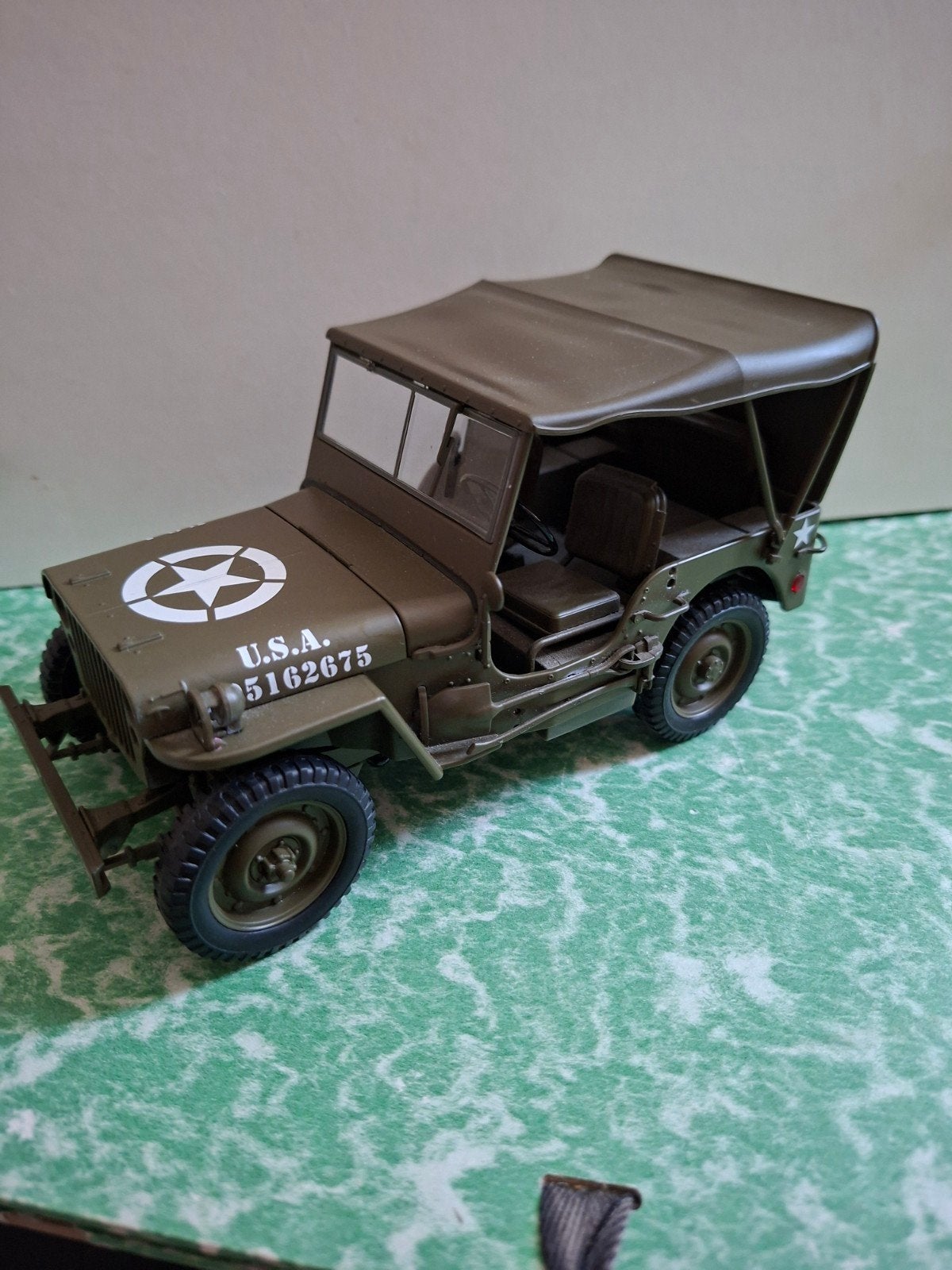 USA 205162675 leger Jeep *Welly schaal 1:18., Verzamelen, Ophalen of Verzenden, Landmacht, Amerika, Overige typen