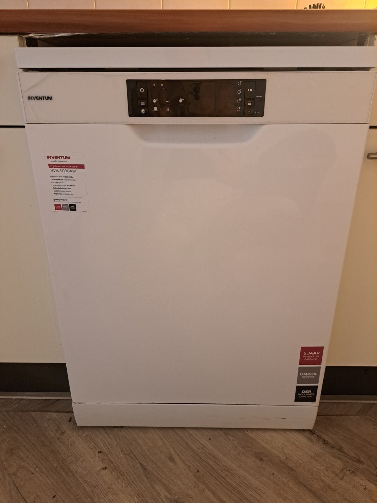 Inventum VVW6030AW vrijstaande vaatwasser, Ophalen, 60 cm of meer, Zo goed als nieuw, 85 tot 90 cm