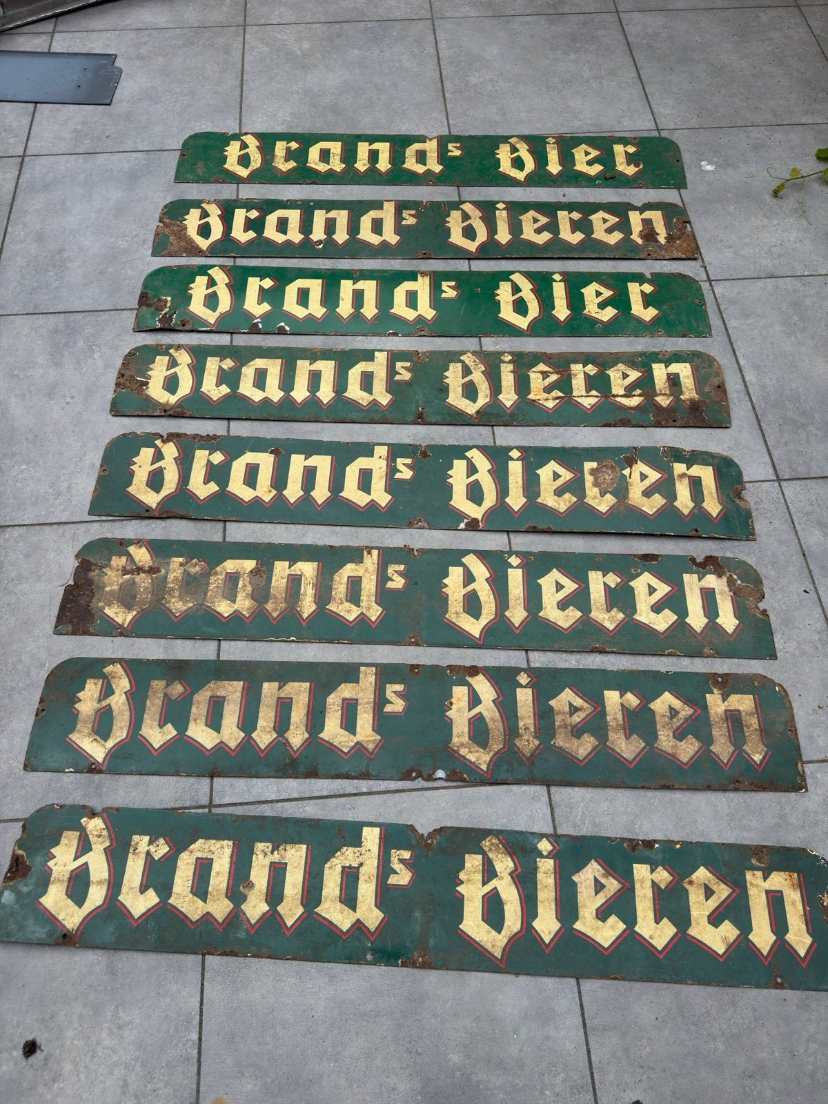 Vintage Brands Bier fietsenrek reclameborden (6 stuks), Ophalen