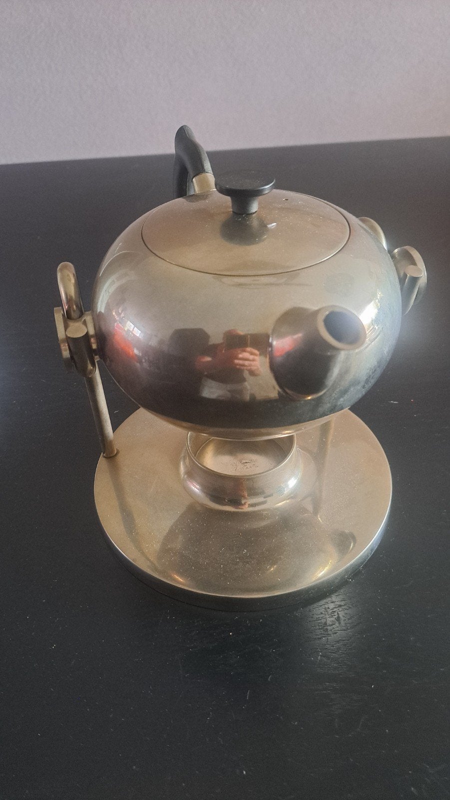 Vintage Koperen Theepot met Warmhouder, Antiek en Kunst, Antiek | Koper en Brons, Ophalen