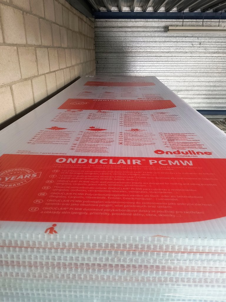 NIEUWE GLASHELDERE POLYCARBONAAT SERREPLAAT 3000x980x16 mm, Ophalen, Nieuw, Veranda