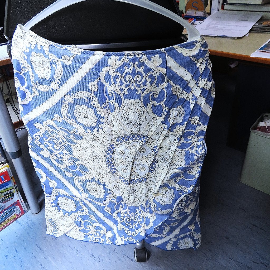 werkelijk prachtig rokje Scarva blauw, wit maat 40 linnen, Kleding | Dames, Maat 38/40 (M), Scarva, Zo goed als nieuw, Boven de knie