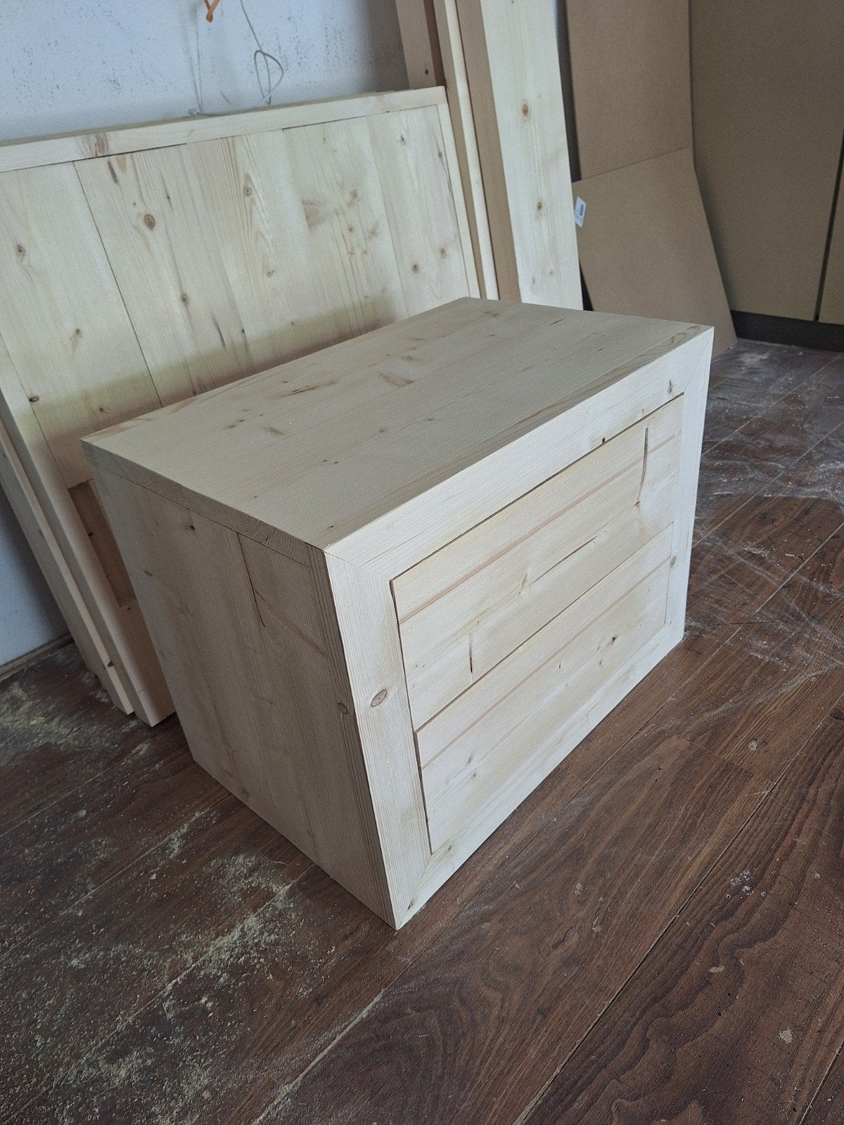 Zwevend badmeubel van terug gedroogd en geschaafd hout, Ophalen, Nieuw