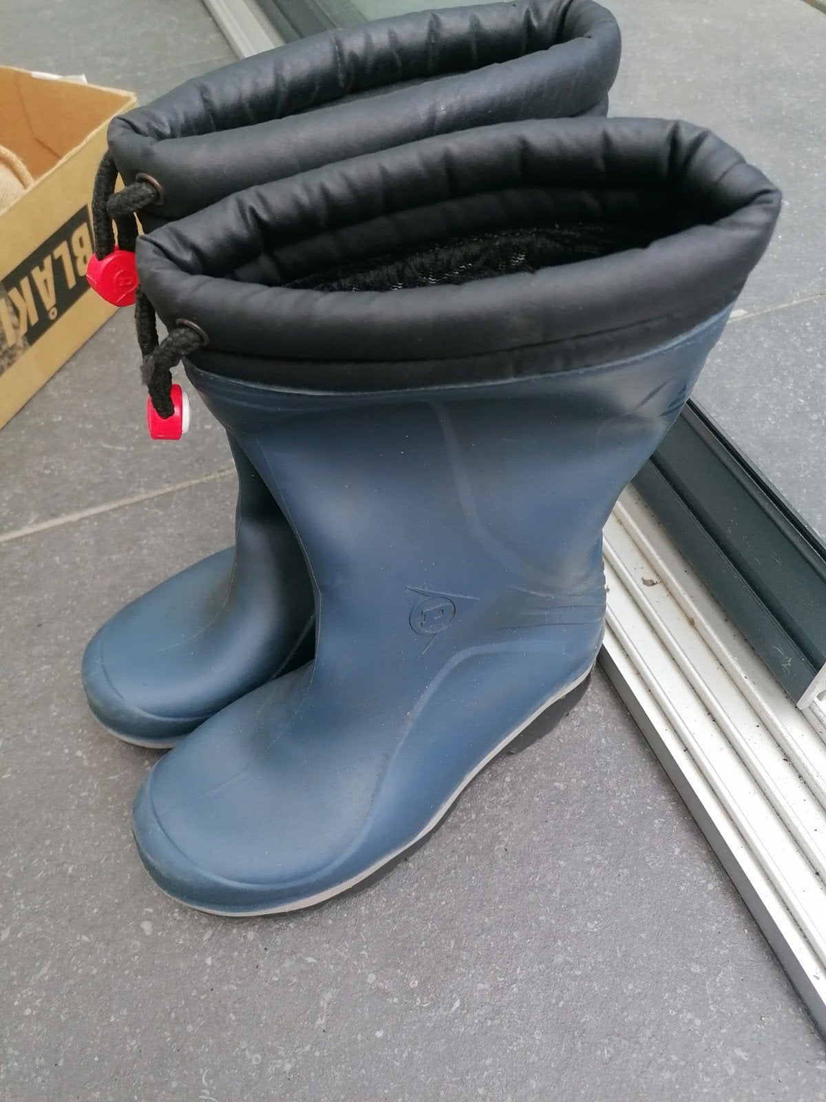 Dunlop regenlaarzen met warme voering, maat 35, Ophalen, Gebruikt, Jongen of Meisje, Laarzen