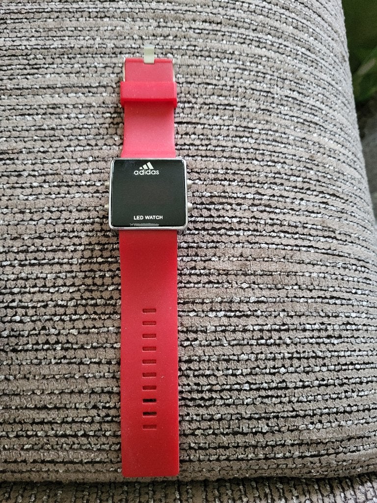 Vintage Adidas led horloge, Overige merken, Staal, Polshorloge, Kunststof