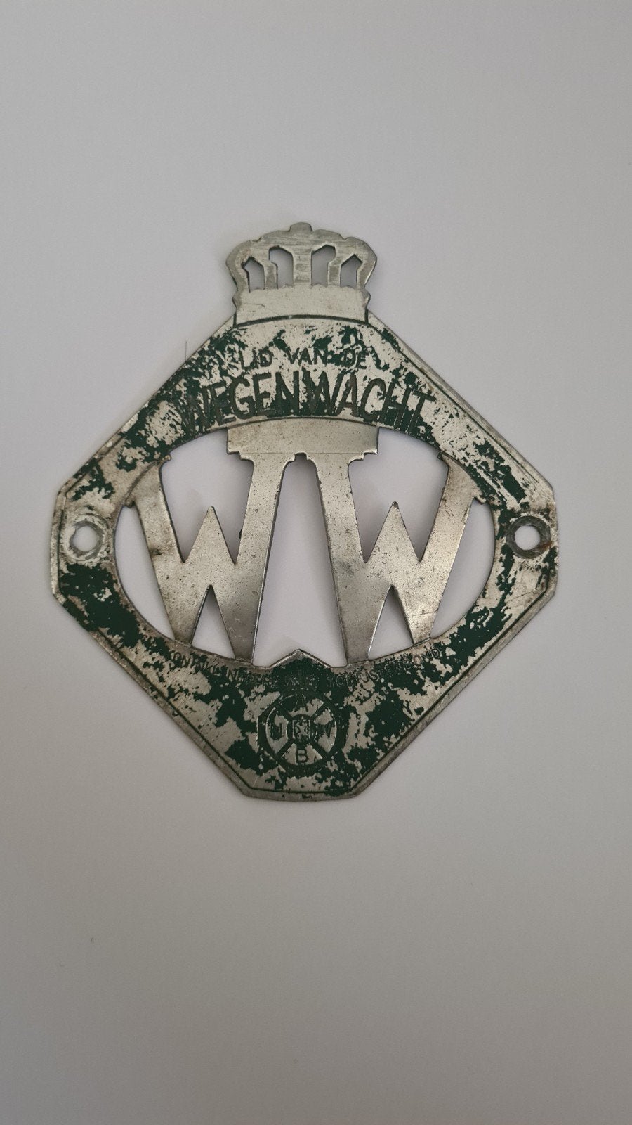 Vintage ANWB Wegenwacht Auto Badge - Lid van de Wegenwacht, Ophalen of Verzenden, Gebruikt, Auto's