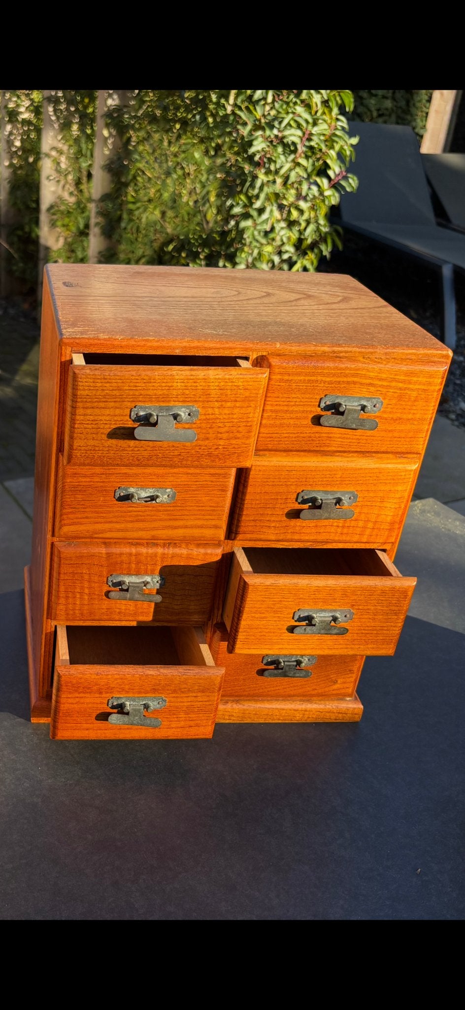 Antiek miniatuur kastje met 8 laatjes - Brocante stijl, Ophalen