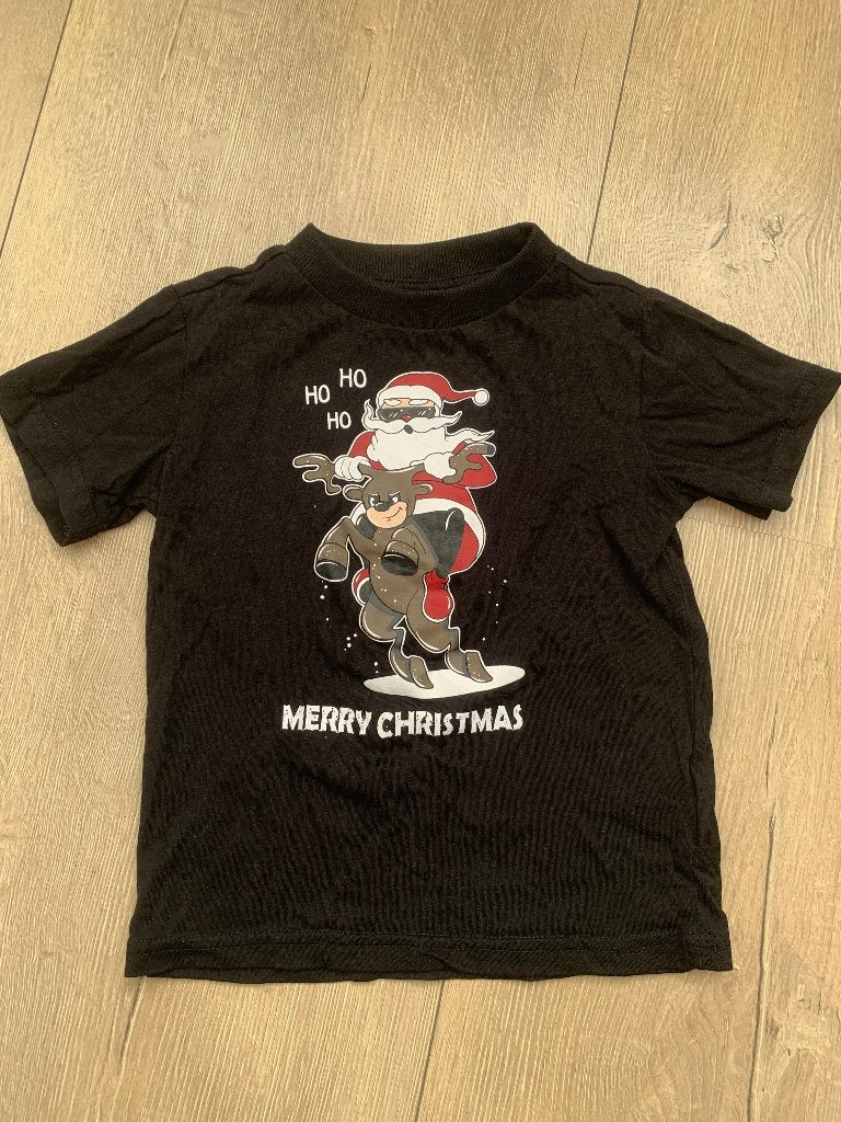 Kerstman t-shirt draagmaat 92, Ophalen of Verzenden, Zo goed als nieuw, Shirt of Longsleeve, Jongen