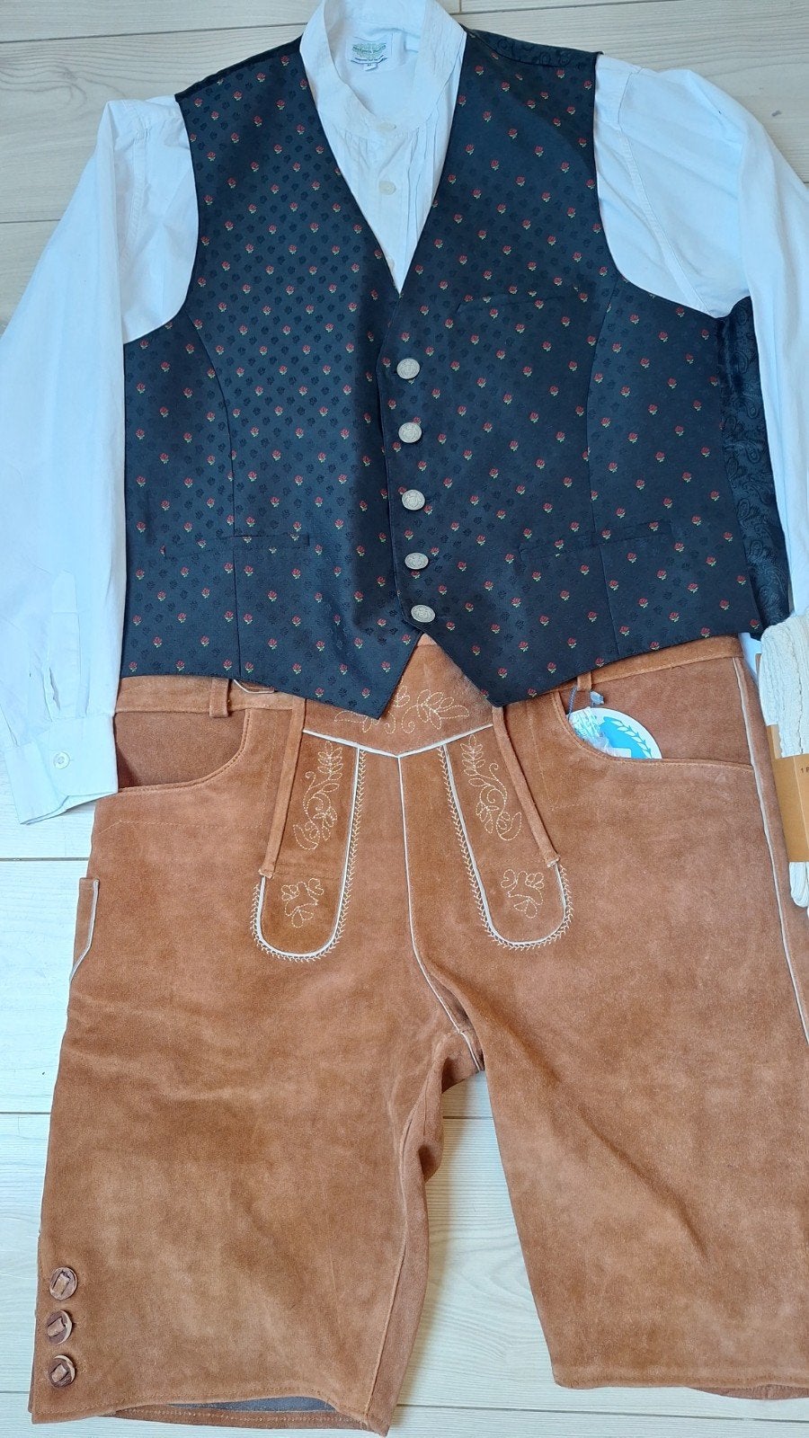 Lederhose 56 gilet overhemd kousen oktoberfeest, Ophalen, Zo goed als nieuw, Maat 56/58 (XL)